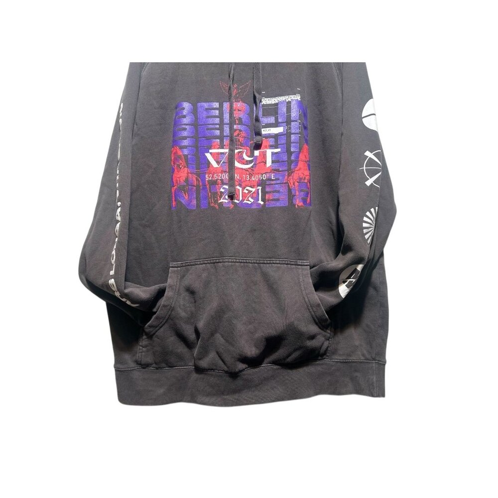 Rare Valorant 2021 VCT Berlin Video Game Yoru Sentinels Mens XL Gray Hoodie - Picture 8 of 15